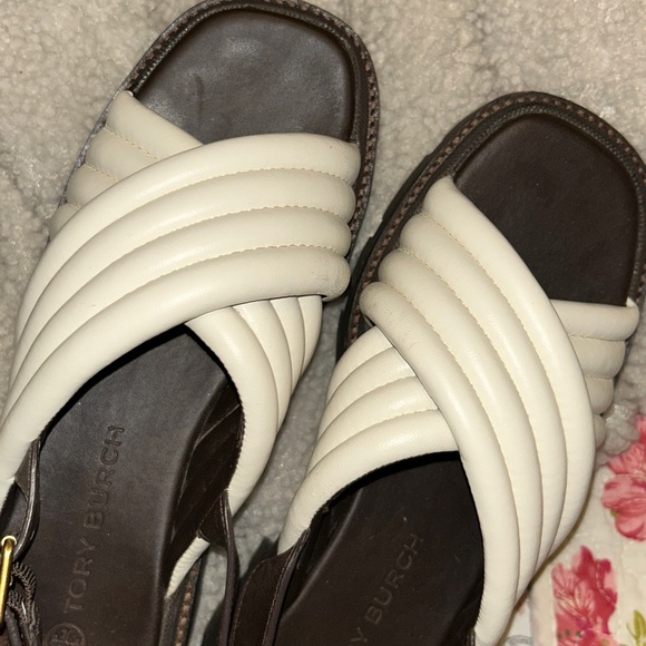 Tory Burch Dark Brown and Cream Sandals🥳🥳❌❌ - Picture 3 of 8
